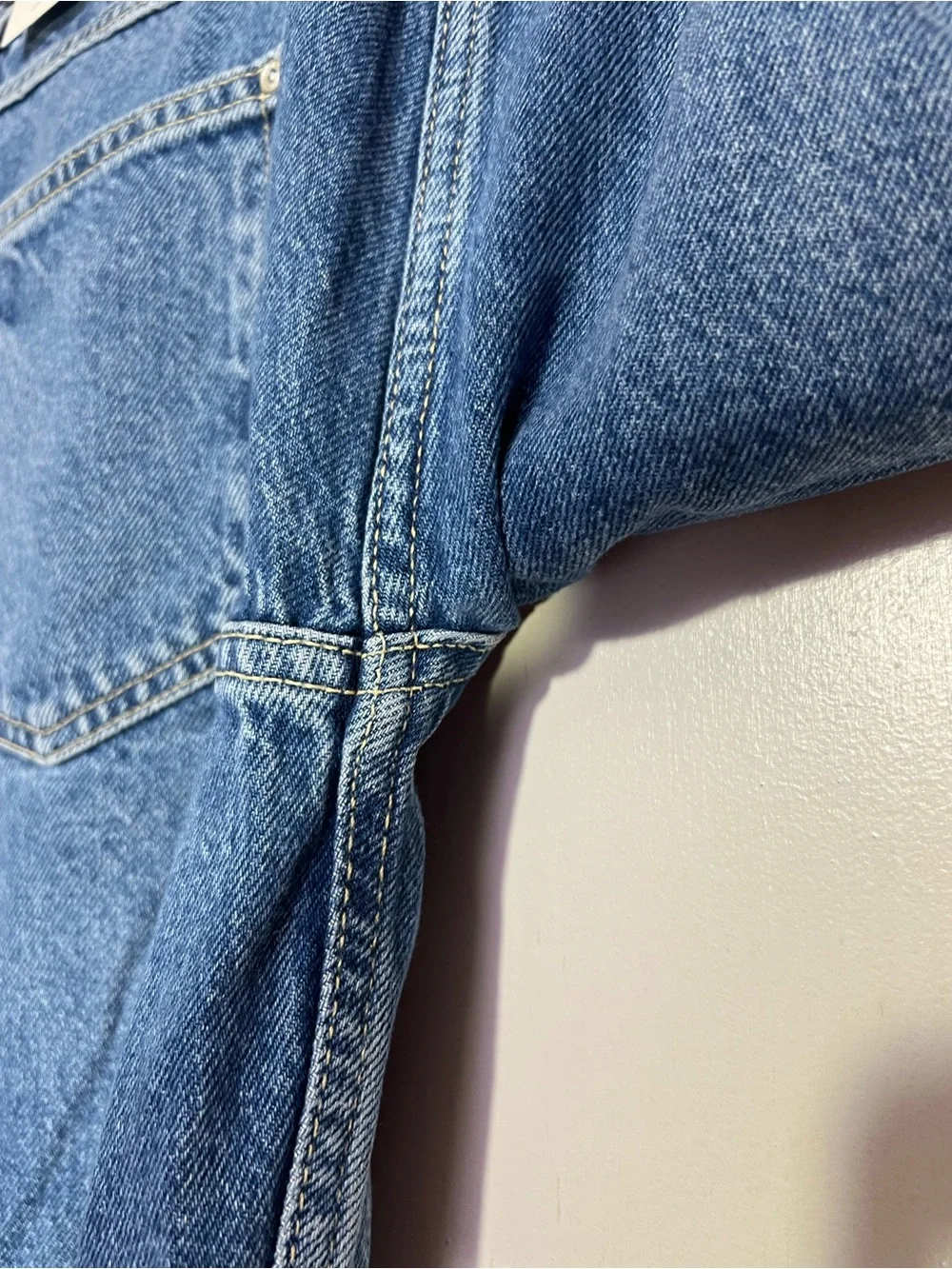 NWT Zara Blue High Rise Straight Leg Ankle Jeans Rigid Denim size 8